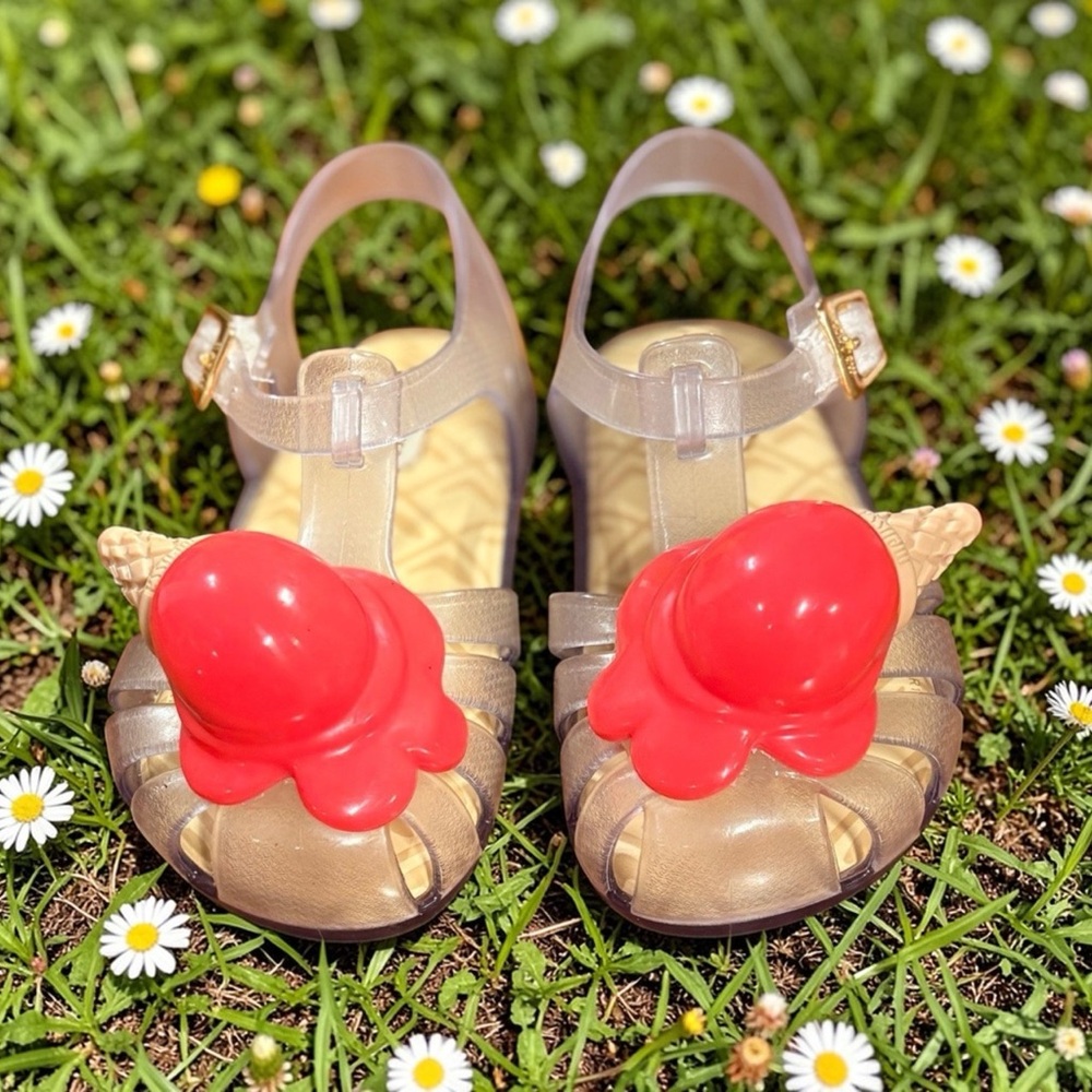 Mini Melissa Red and Cream Ice Cream Sandals